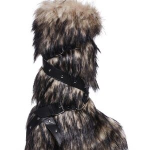 Dolls Kill Faux Fur boots and Leather Accent Scarf - Off White